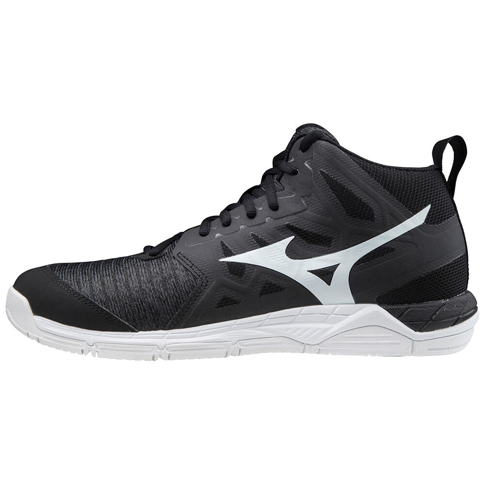 Mens Mizuno Wave Supersonic 2 Mid Volleyball Shoes Black/White/Grey Philippines (DTUBJW508)